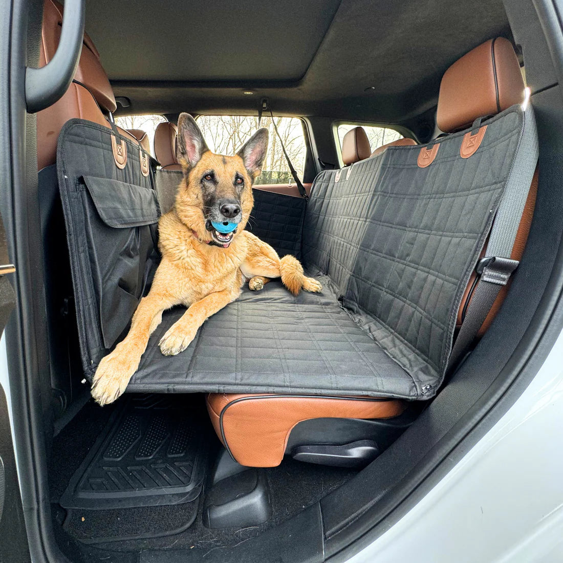 HappyTails & Yev™ Dog Car Back Seat Cover – Waterproof & Scratch-Resistant