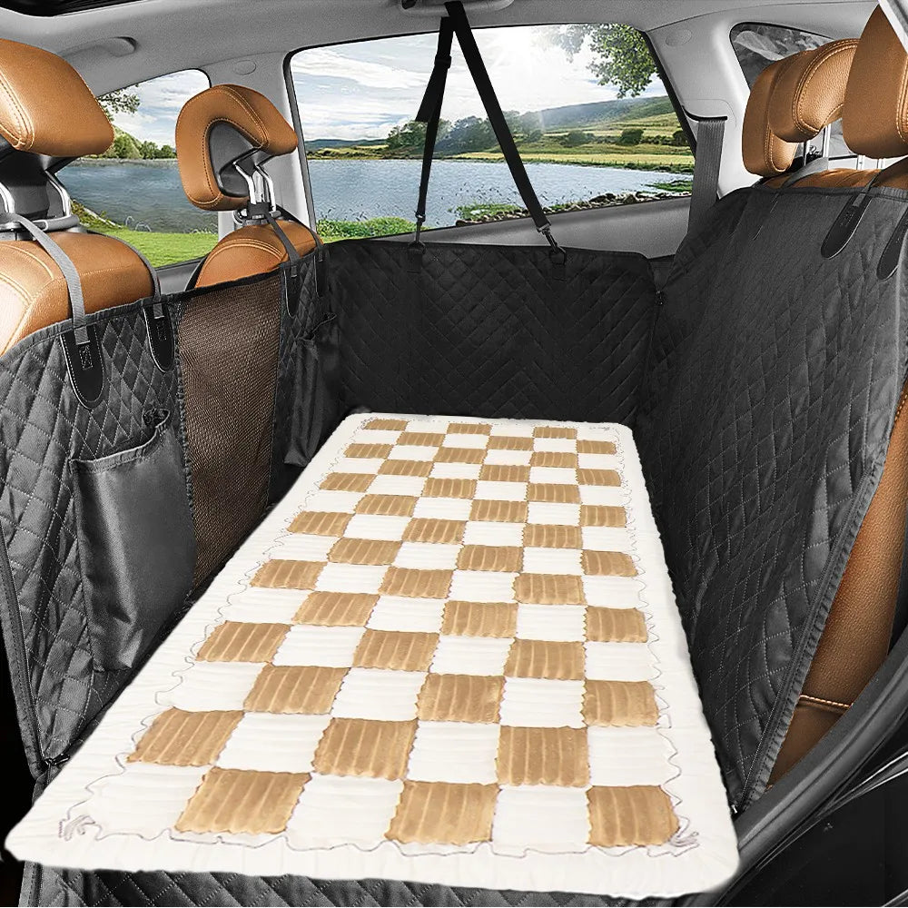 HappyTails™ Plush Travel Bed – Washable Car Mattress for Stress-Free Pet Trips